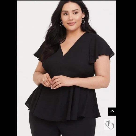 🆕❤️Torrid- Babydoll Georgette Flutter Sleeve Blouse - Picture 1 of 10